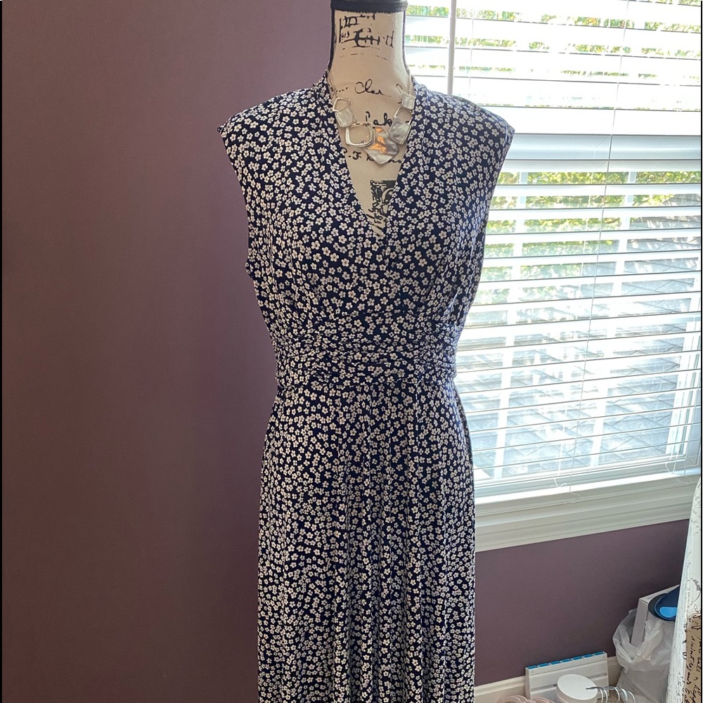 Navy and White Dress.